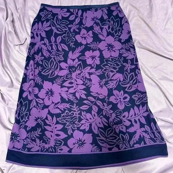 GAP Dresses & Skirts - SOLD | Vintage Y2K GAP Floral Hawaiian Skirt | Purple & Navy | Women’s Size XS